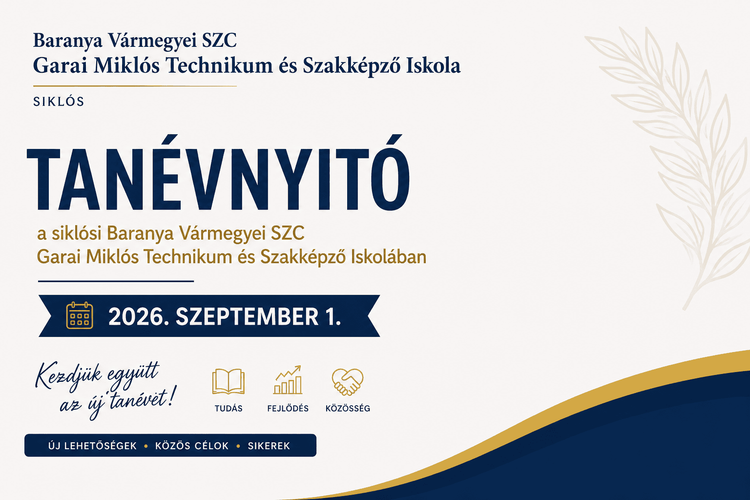 Tanévnyitó 2026. szeptember 1. 