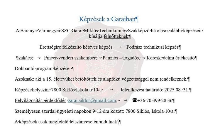 Tanulj felnőttképzésben a Garaiban