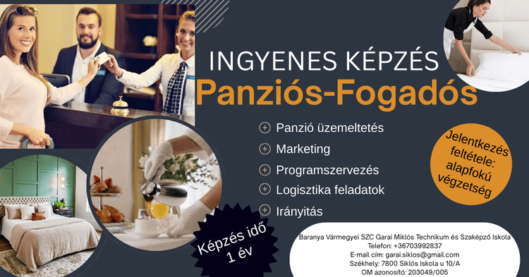 Panziós-fogadós képzés