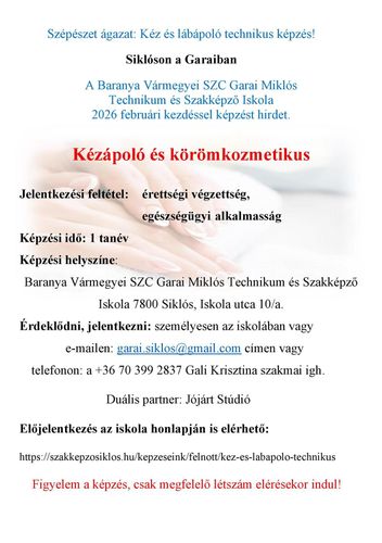 Kézápoló és körömkozmetikus képzés